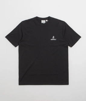 hook and eye closure Gramicci One Point Logo T-Shirt - Black