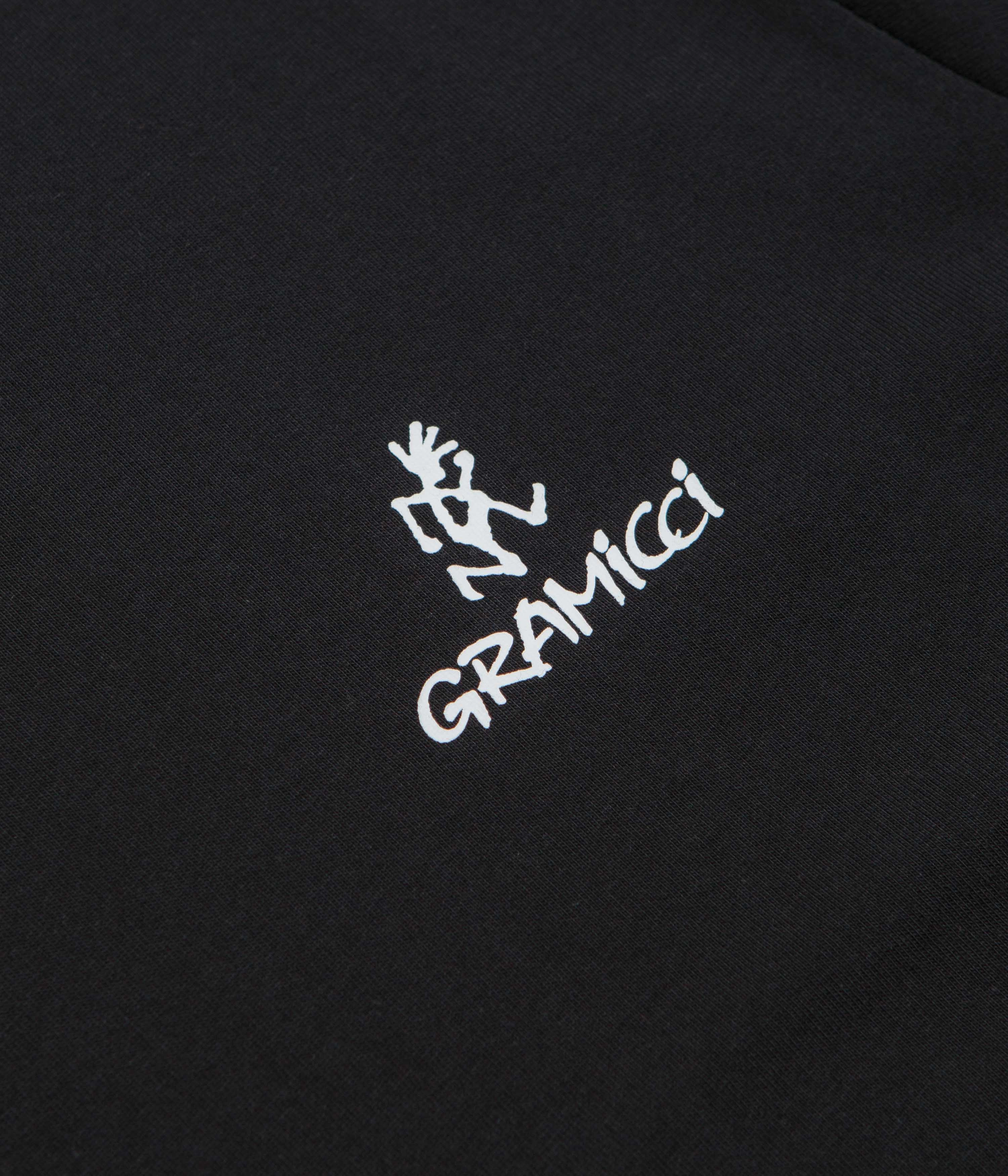 Gramicci One Point Logo T-Shirt - Black hoodie silhouette