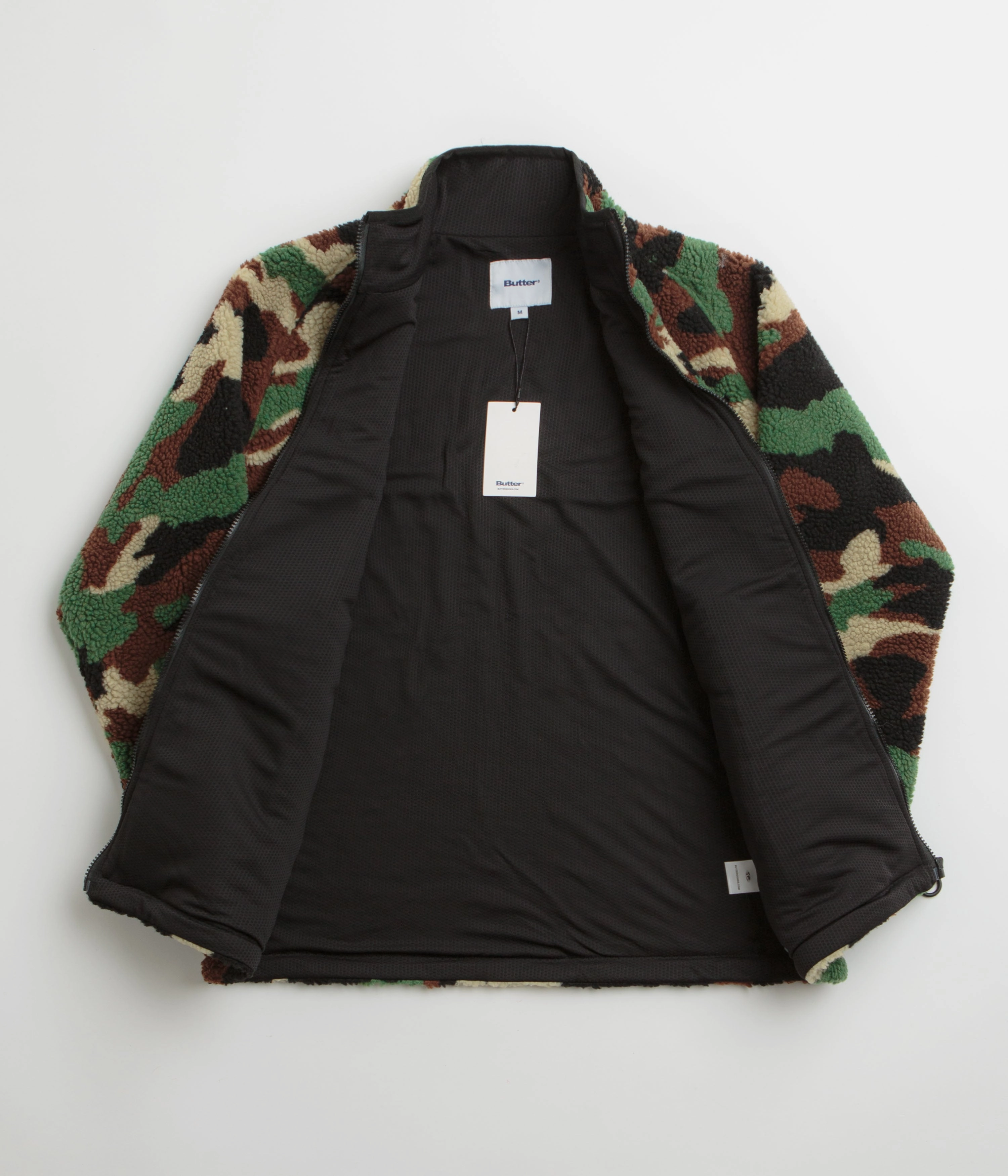 Everyday Use Trail Travel Butter Goods Camo Sherpa Jacket - Forest Green