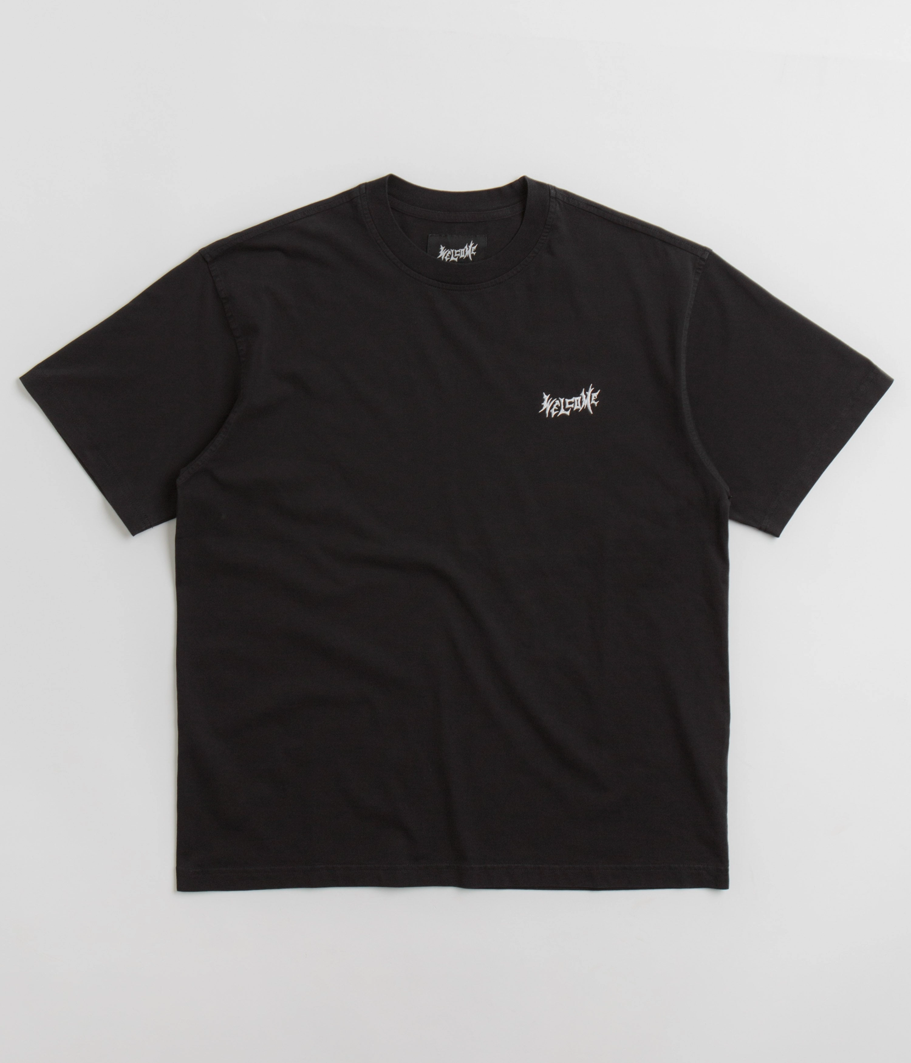 Welcome Vamp Core Garment Dyed Knit T-Shirt - Black vintage charm RV venue