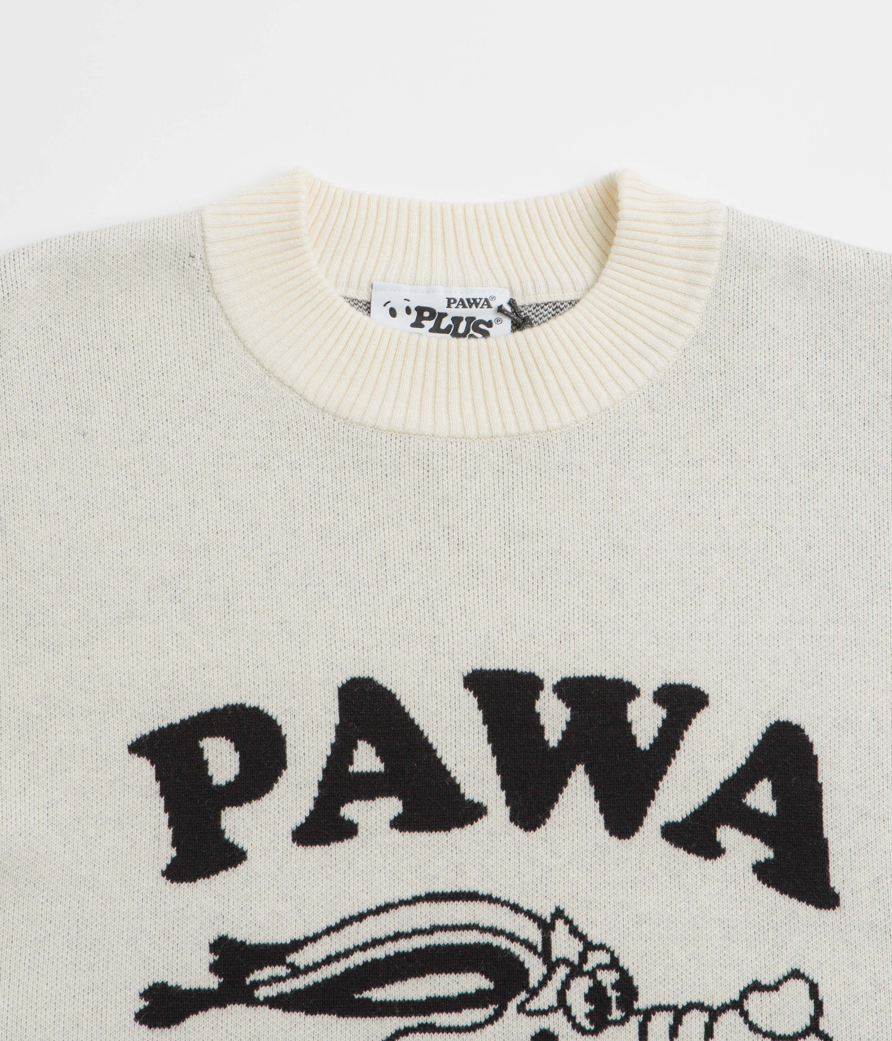 Pawa Speed Sports Doggo Knit Sweatshirt - Cream Fresh Bold Warm
