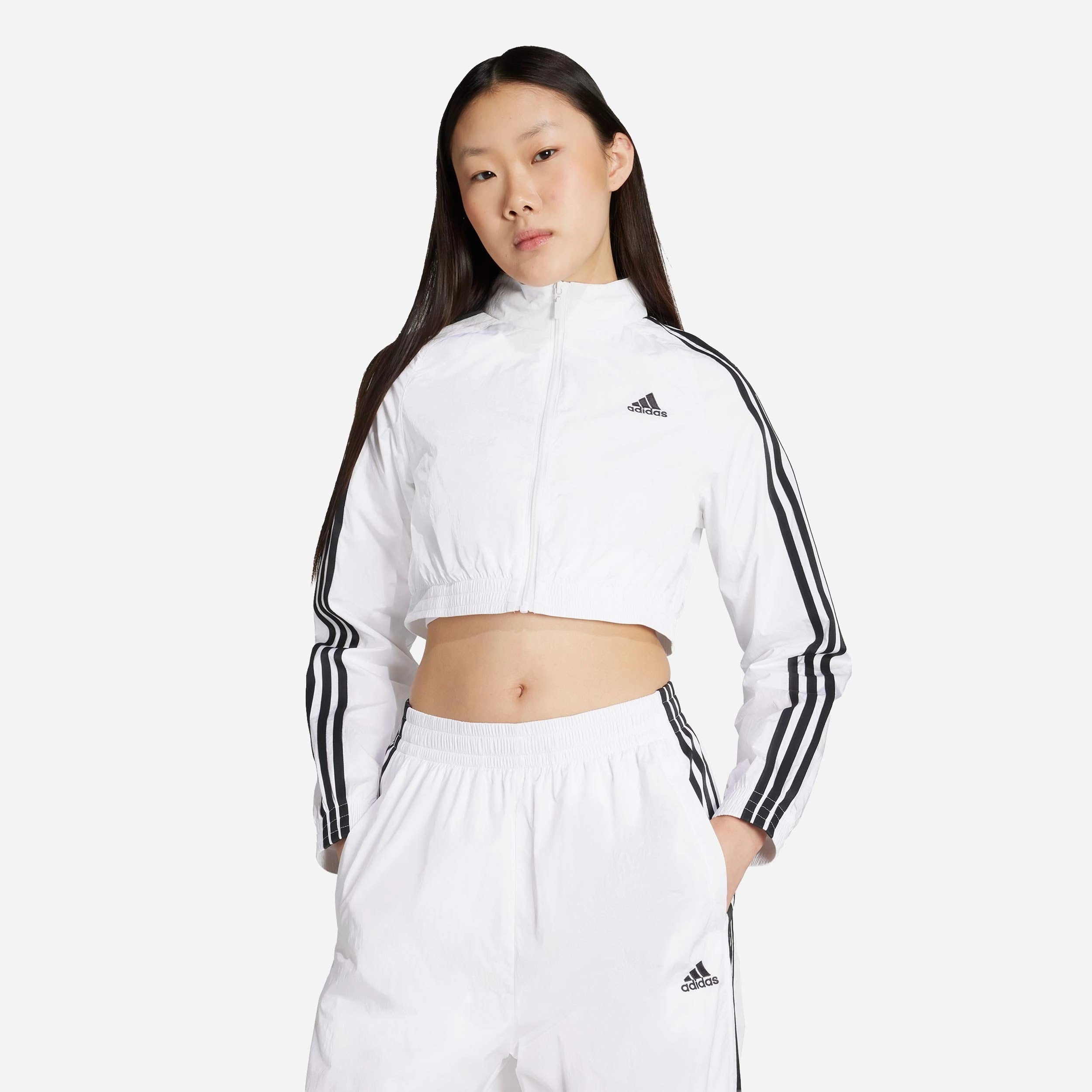 Wmns Teamgeist Adicolor Cropped Track Top White Warm Outerwear