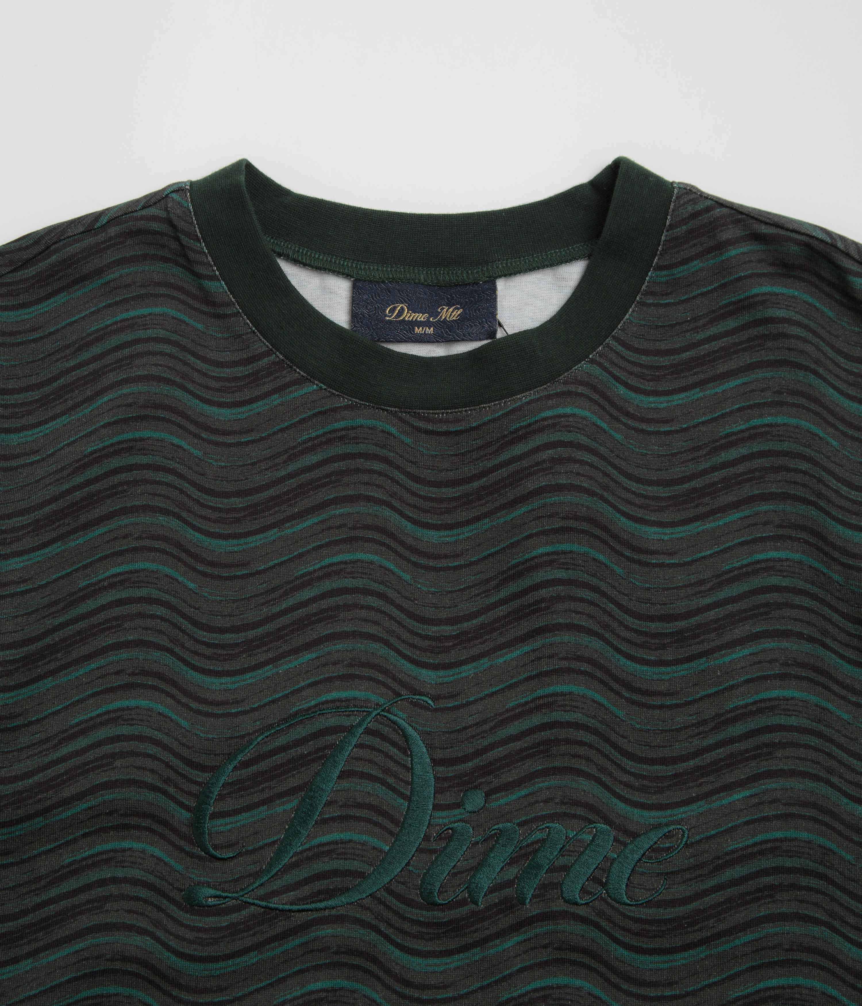 Trendy Ruffled edges Dime Transmission Long Sleeve T-Shirt - Emerald