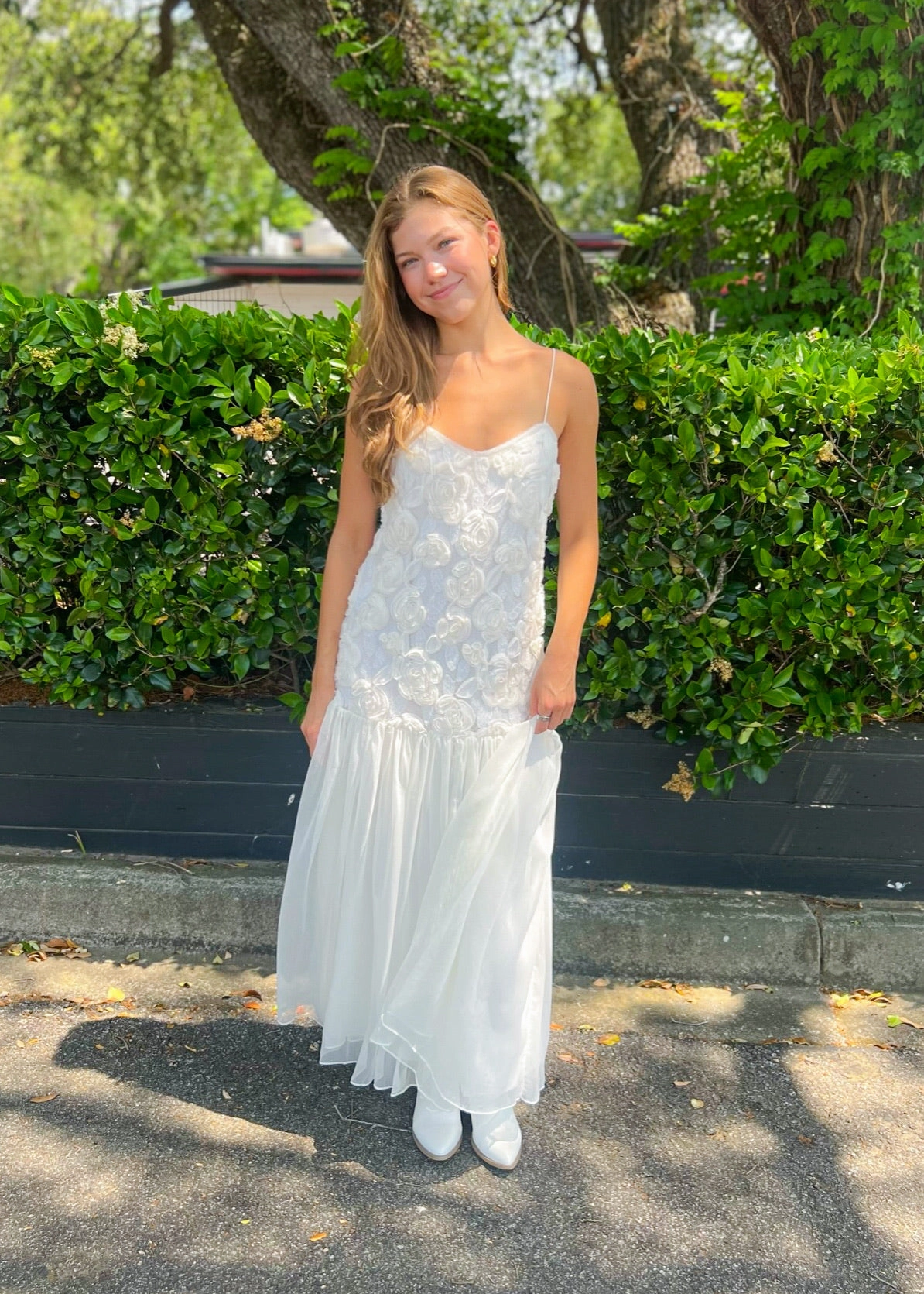 Japan Line LUCY PETAL TEXTURED MAXI DRESS