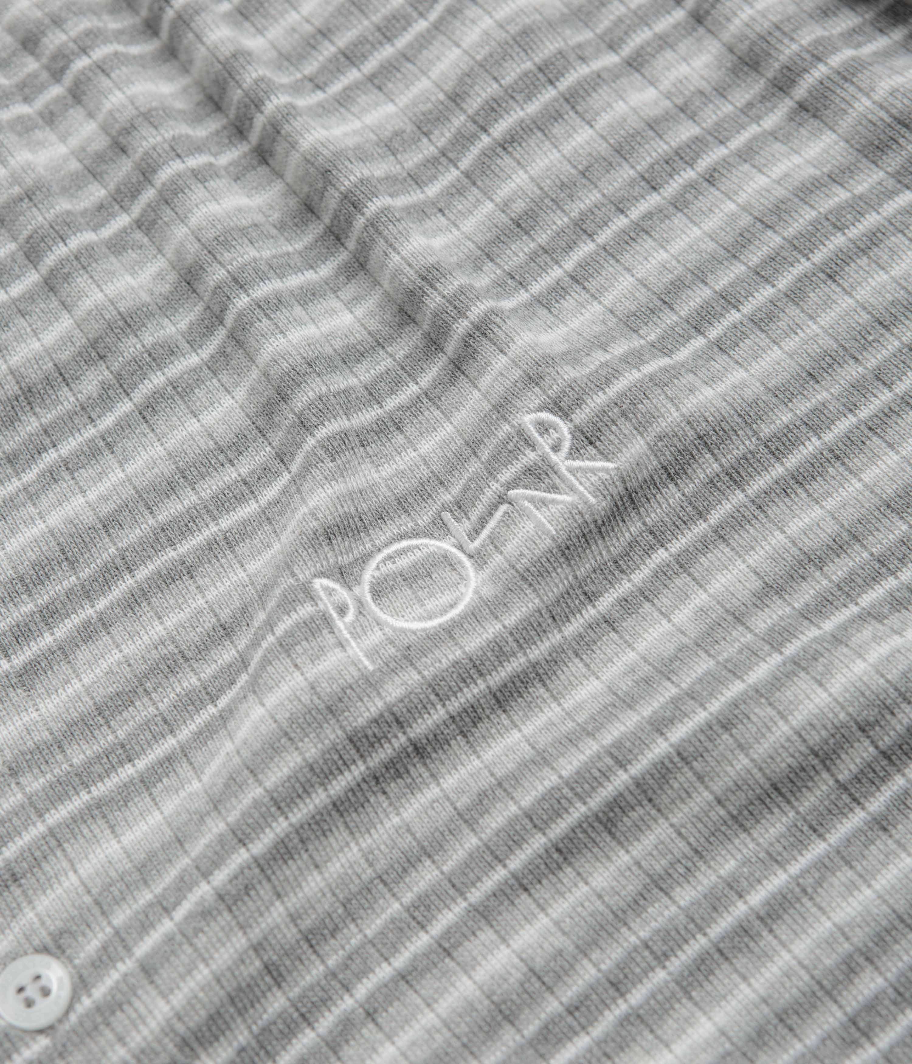 pub event Polar Stripe Rib Henley T-Shirt - Heather Grey