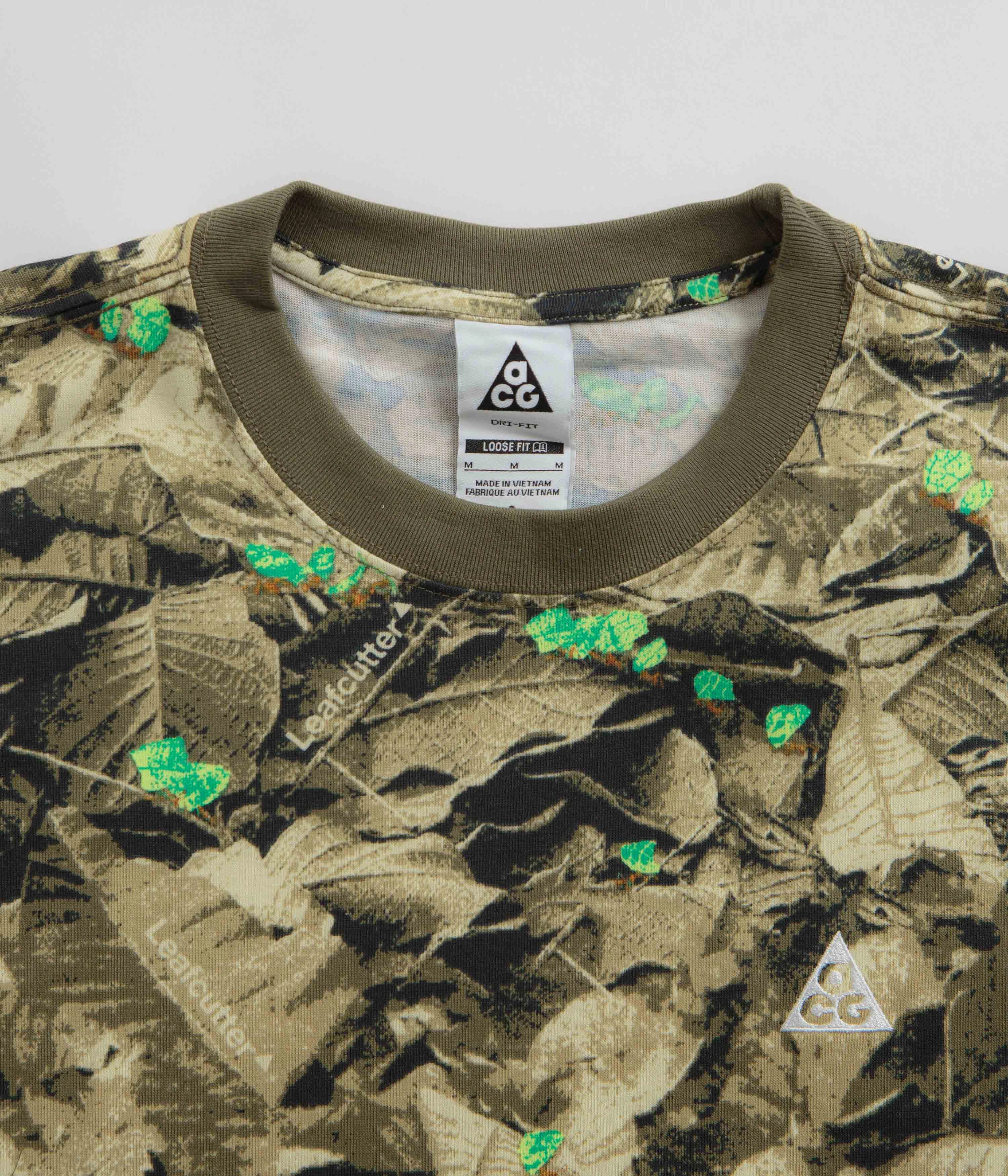 Nike ACG Leafcutter T-Shirt - Medium Olive Tubular Body Construction
