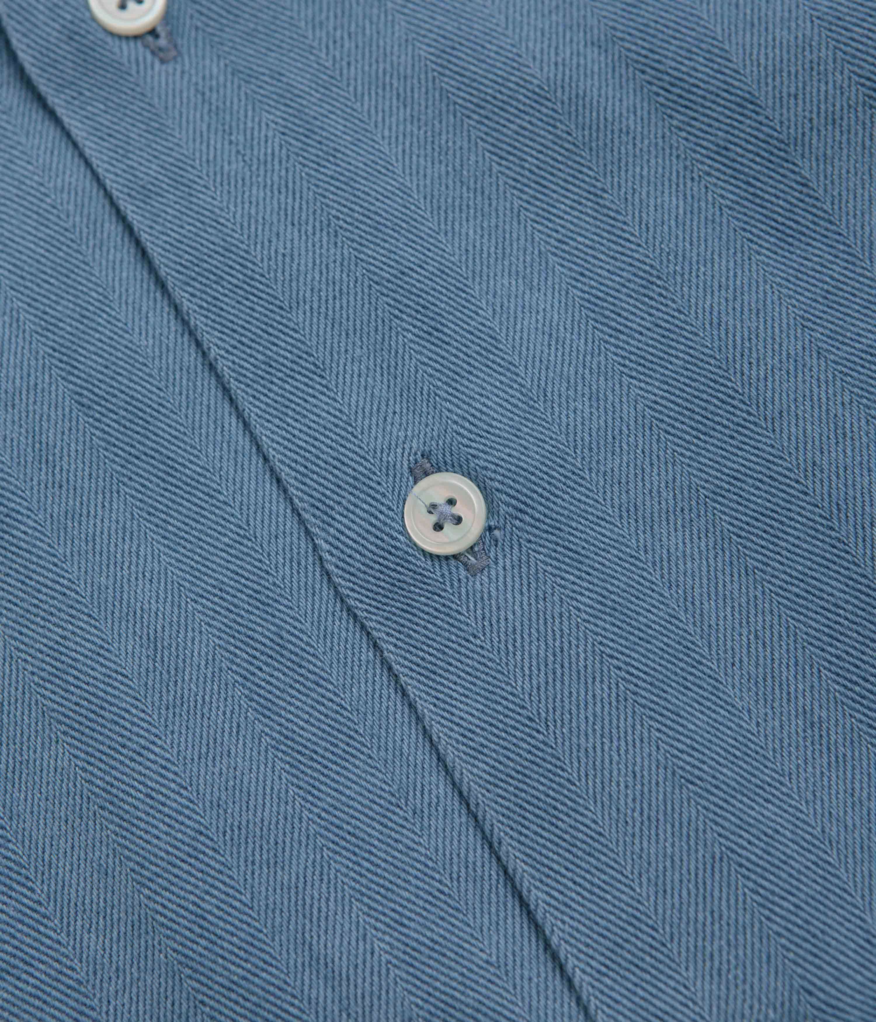 Soft Touch Fabric Universal Works Road Shirt - Washed Indigo / Herringbone