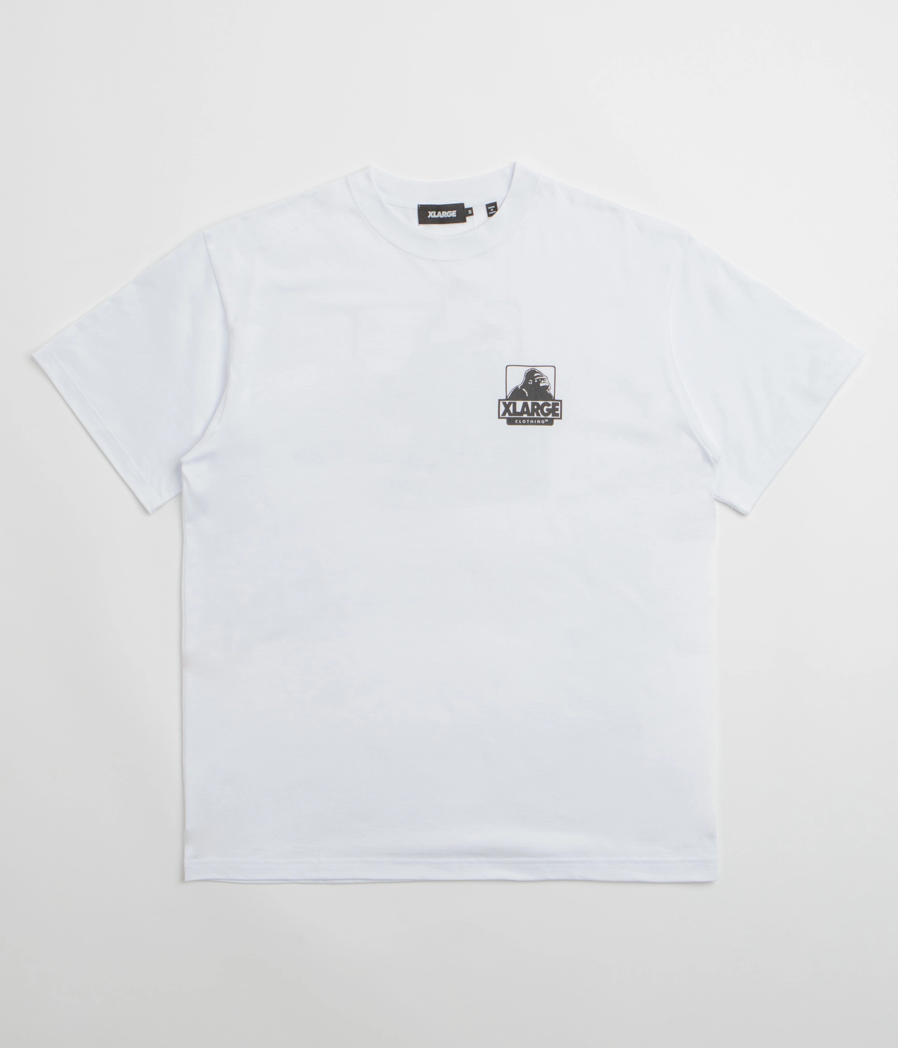XLarge Backside OG T-Shirt - White / White Coastal area Collar design