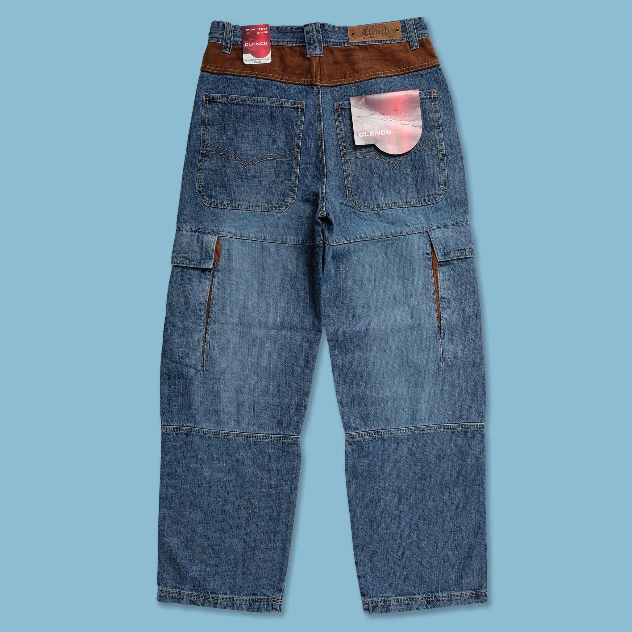 Y2K Clench Baggy Pants UVProtectiveLayer Button front