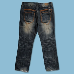 Y2K Denim Pants 38x32 Sweat Wicking Lining Fashionable Appeal