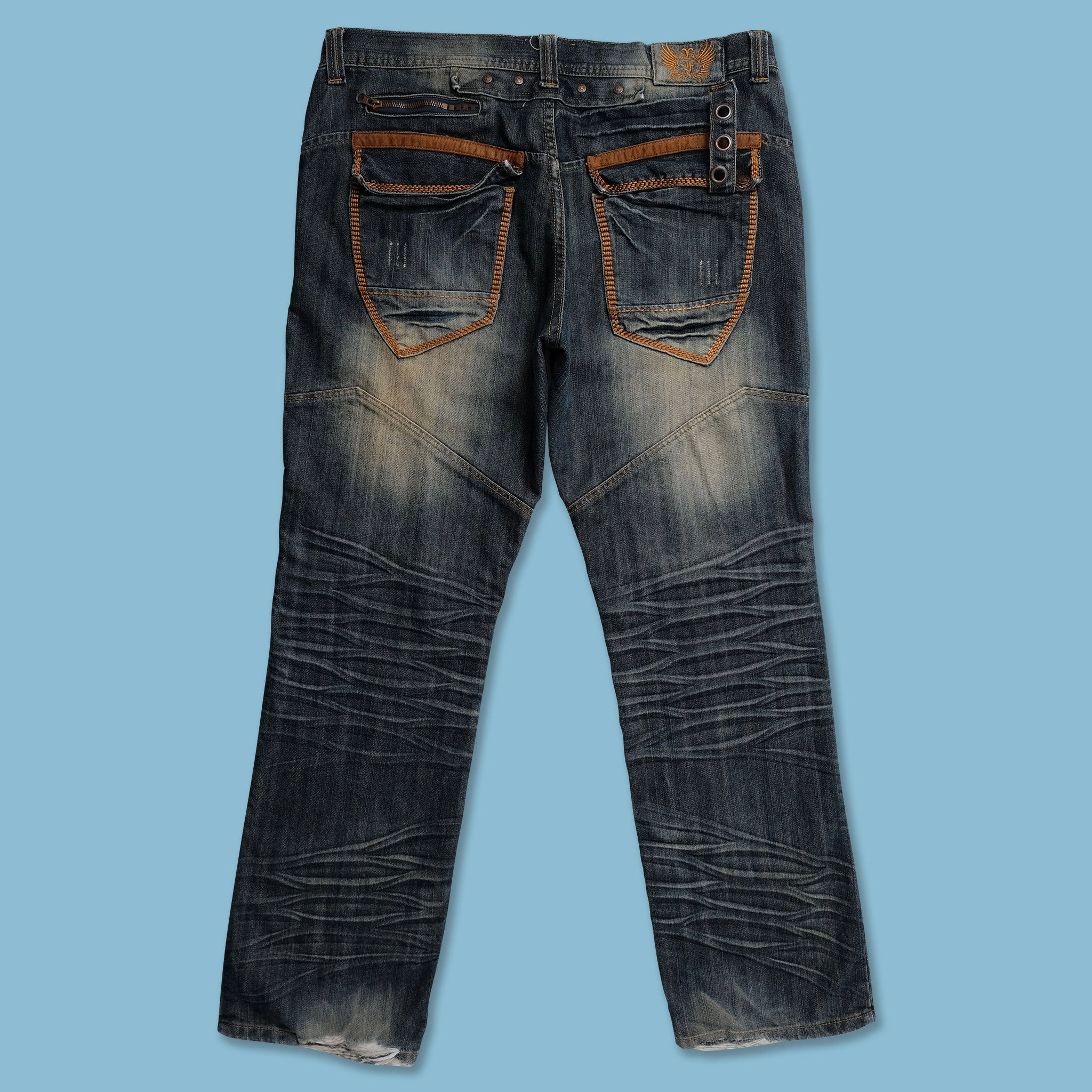 Y2K Denim Pants 38x32 Sweat Wicking Lining Fashionable Appeal