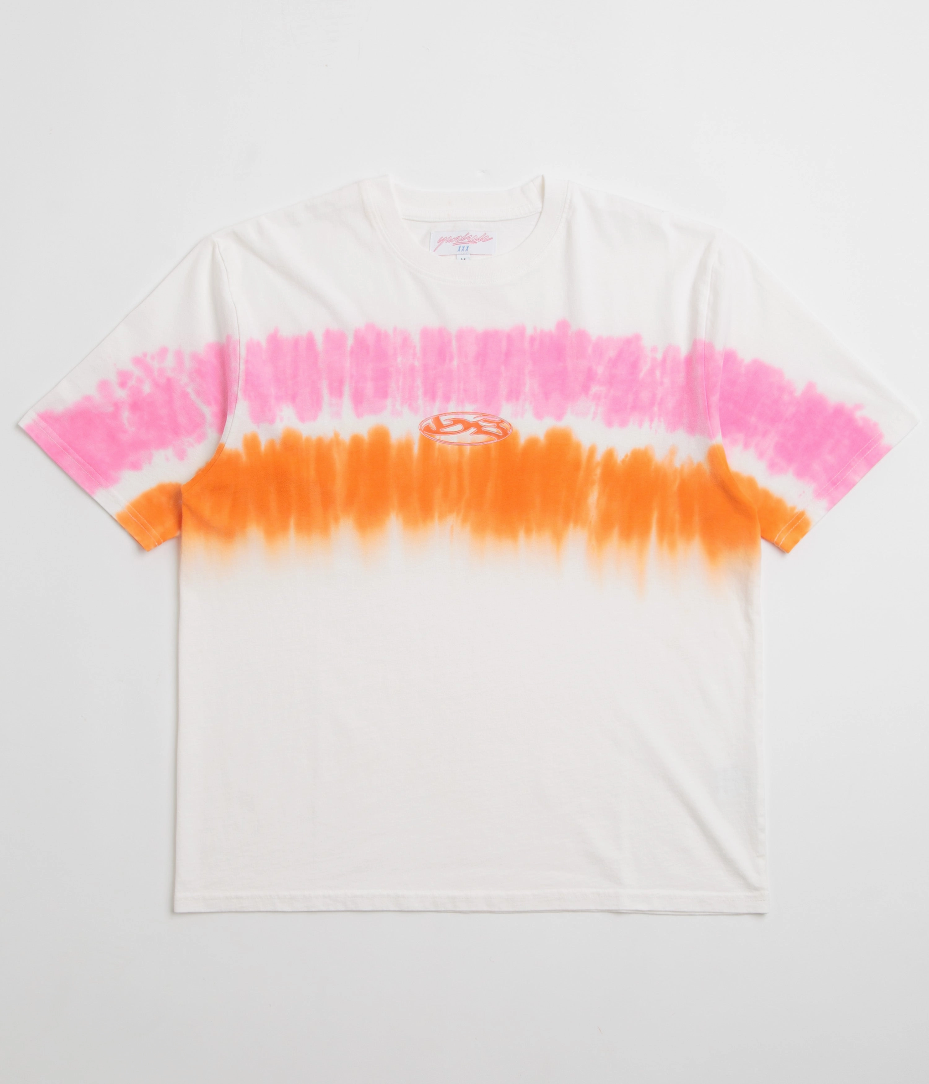 Asymmetrical hem Fitted Yardsale Tie Dye T-Shirt - White