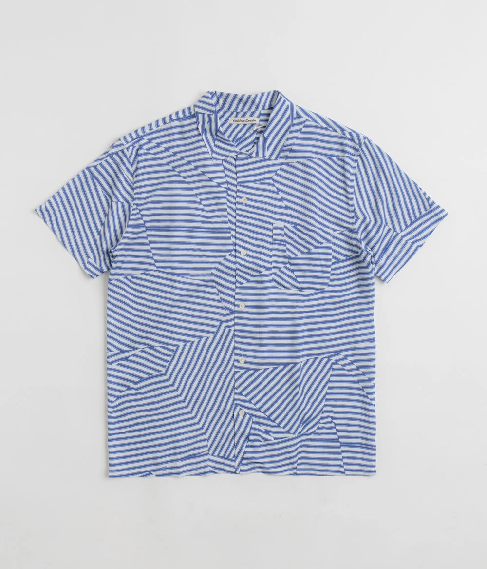 Non Chafe Seams High-Quality Craftsmanship YMC Malick Shirt - Blue / White