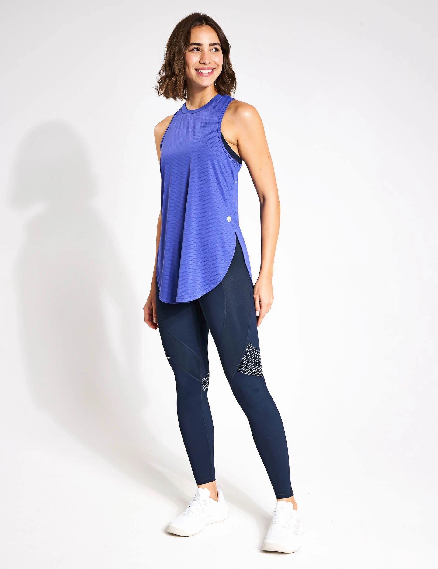 Quick Access Pocket Non Chafing Flatlock Seams Zela Tank Top - Royal Blue