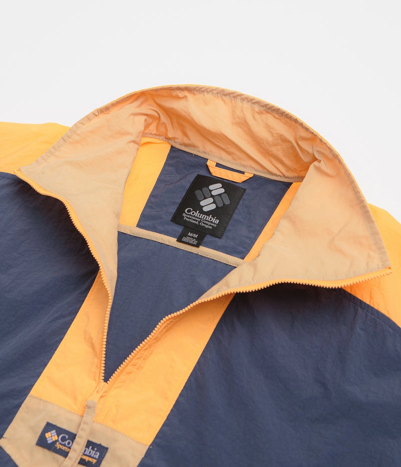 Elastic waist Adaptive Climate Control Columbia Riptide II Retro Windbreaker Anorak - Nocturnal / Summer Orange