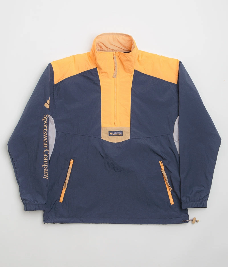 Procedure Overcome Columbia Riptide II Retro Windbreaker Anorak - Nocturnal / Summer Orange